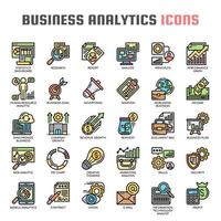 Business Analytics Thin Line y Pixel Perfect Icons vector