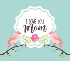 mothers day card vector