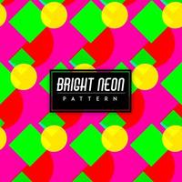 Bright Neon Colorful Shapes Seamless Pattern  vector