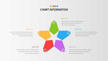 Five step step loop star infographic vector