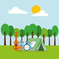forest outdoor camp vector