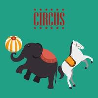 Elephant circus show icon vector