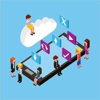 people cloud computing storage vector