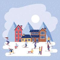 winter vacations christmas vector