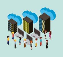 people cloud computing storage vector