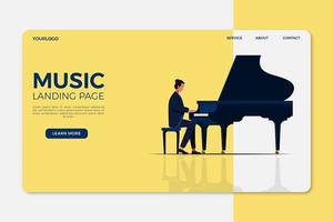Music Landing Page Template vector