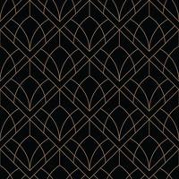 black and gold art deco geometric pattern vector