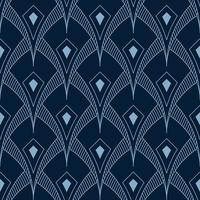 pointed overlapping shape seamless art deco geometric pattern vector