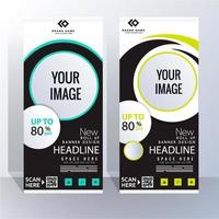 Elegant Modern Flat Circles Vertical Roll Up Banner vector