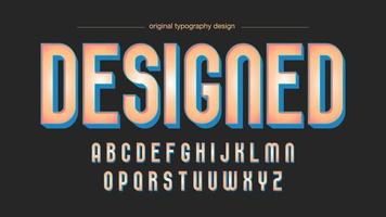 Rounded Orange Simple Artistic Font with Blue Shadow vector