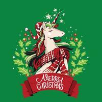 Santa Unicorn  Merry Christmas 