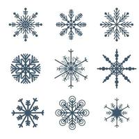 Hermosos copos de nieve set vector elementos