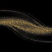 Abstract background with golden glitters stylish wave on black background vector