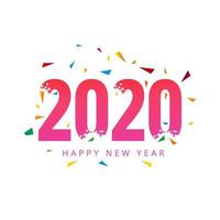 2020 Happy New Year greeting card template vector