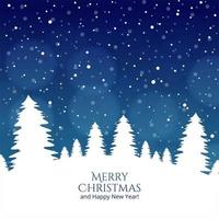 Merry Christmas tree and Happy New Year festival card vector