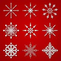 Beautiful Winter Snowflakes set elements  vector