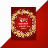 christmas flyer template with snowflakes card background vector