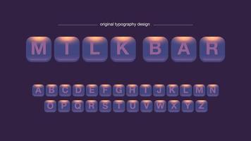 Abstract Rounded Squared Buttons Typography Design vector