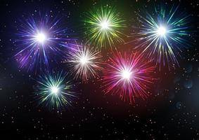 Colourful fireworks display background  vector