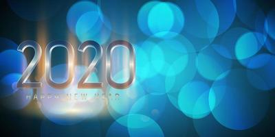 Feliz año nuevo diseño de banner de luces bokeh vector