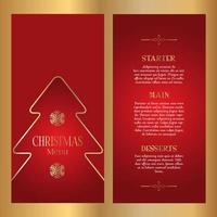 Diseño decorativo del menú navideño - doble cara vector