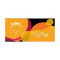 Happy Ganesh Chturthi Design with Colorful Shapes and Elephant Head vector