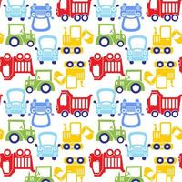 funny colorful cartoon car pattern vector