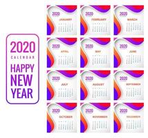 Creative new year colorful calendar 2020 background vector