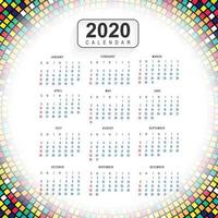 Creative new year colorful calendar 2020 background vector