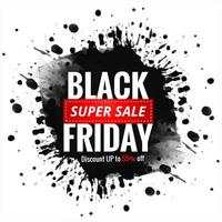 Black friday sale with ink splash background  vector