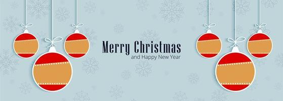 Merry christmas greeting card for banner design vector