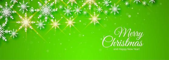 feliz navidad diseño de banner verde vector