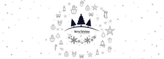 Merry Christmas banner horizontal background vector