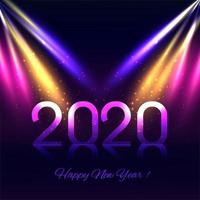 Disco lights 2020 new year background vector