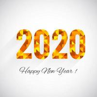 Pixelated 2020 new year text greeting vector
