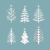 Collection of Scandinavian Christmas trees vector