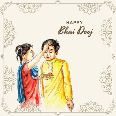 Bhai Dooj Line Drawing Stock Illustration  Download Image Now  Aarti   Praying Backgrounds Bhai Dooj  iStock