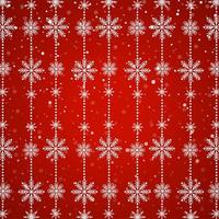 White snowflake chains on red background  vector