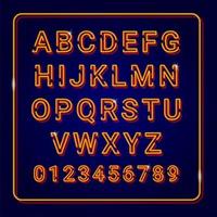 Alphabet Gold with Neon Lamp Effect