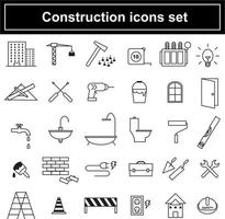 Construction icons set vector