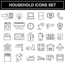 Household appliances icons set