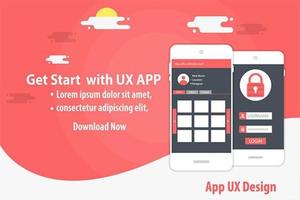 Mobile App UX Design Template concept vector