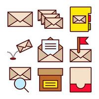 Email Interactions Icon Set vector