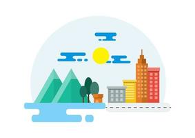 Countryside and City Landscape Illustration vector