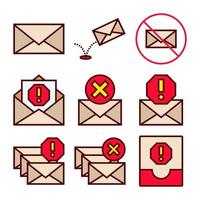 Set of Icons of Spam and Junk Emails  vector