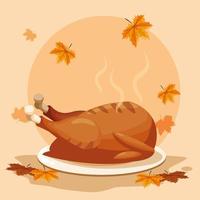 thanksgiving day with leafs vector