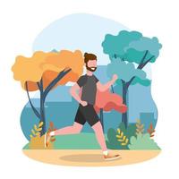 man running practice active exercise vector