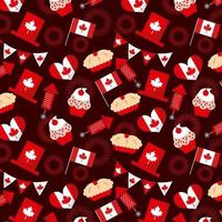 Canada day elements seamless pattern vector