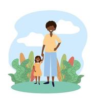 smile woman mother with her daughter and plants vector