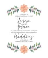 flower wedding card vector